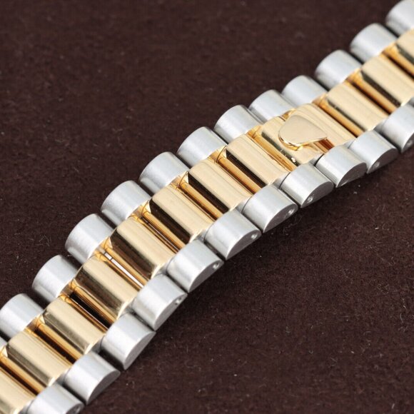 Hadley-Roma 20mm President Style Gold Plated & Steel Watch Bracelet/Band,MB4227T - Picture 1 of 3